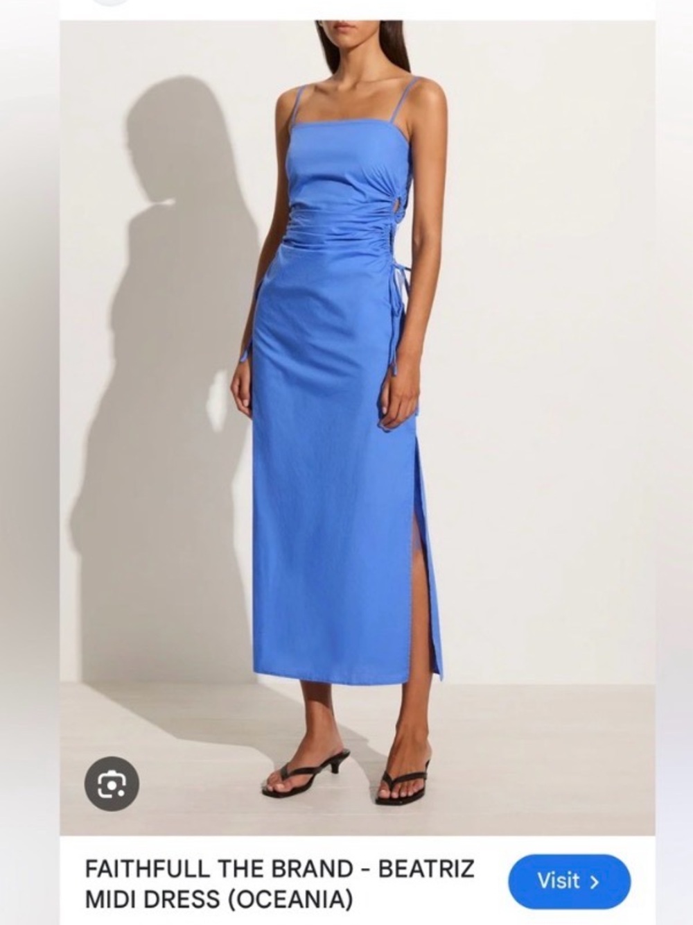 Faithfull The Brand Beatriz Midi Dress in Oceania Blue